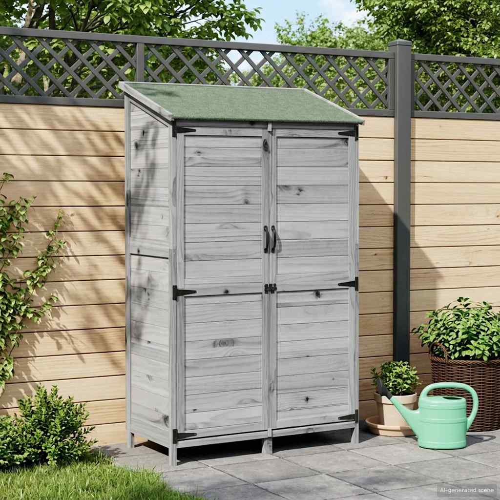 Tuinschuur Grijs 106,5 x 56 x 176 cm Bewerkt hout image 3