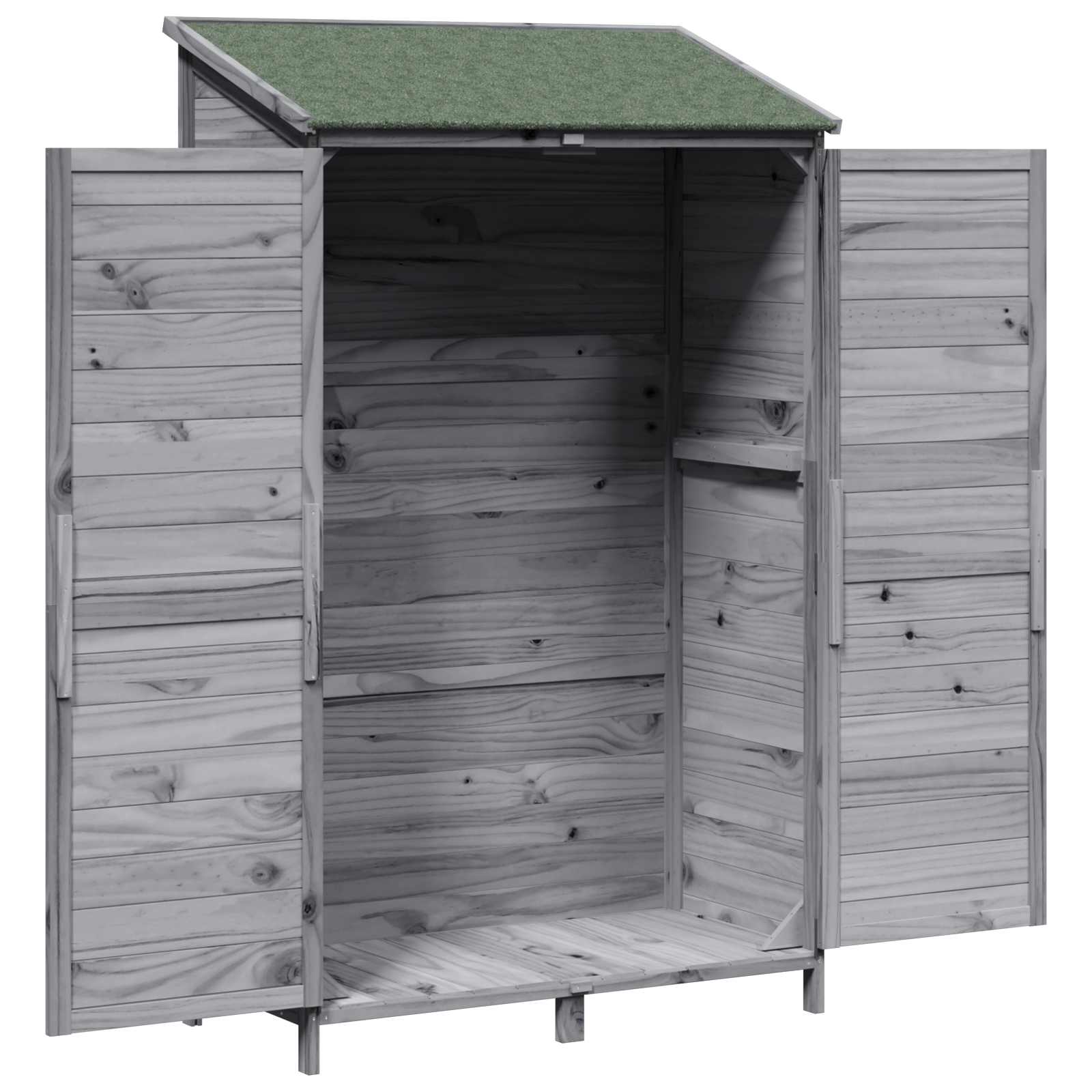 Tuinschuur Grijs 106,5 x 56 x 176 cm Bewerkt hout image 4