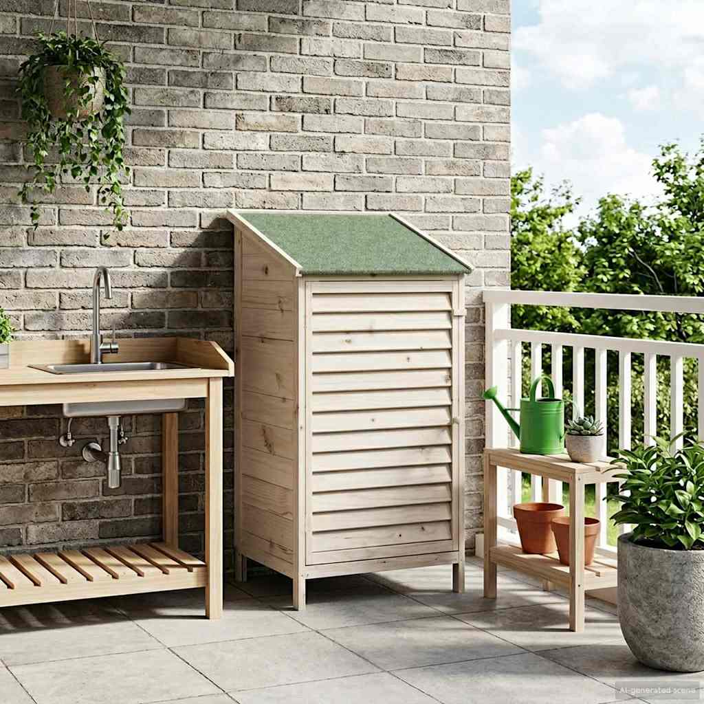 Tuinschuur Wit 59 x 56 x 113,5 cm Massief Vurenhout image 1