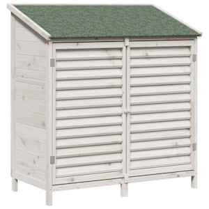 vidaXL Aiashed katusega Valge 106 x 56 x 113,5 cm Tugev kuusepuit