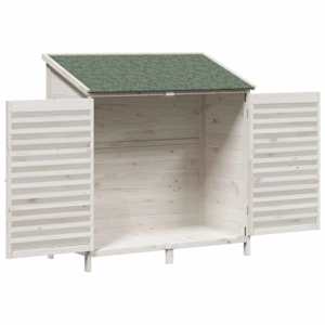 Zahradní shed Bílá 106 x 56 x 113,5 cm Masivní jedlové dřevo - obrázek 4