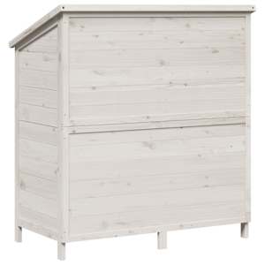 Zahradní shed Bílá 106 x 56 x 113,5 cm Masivní jedlové dřevo - obrázek 7