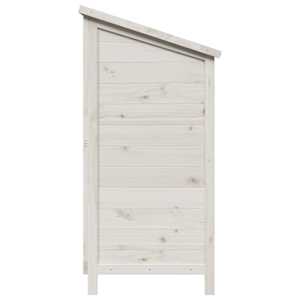 Zahradní shed Bílá 106 x 56 x 113,5 cm Masivní jedlové dřevo - obrázek 6