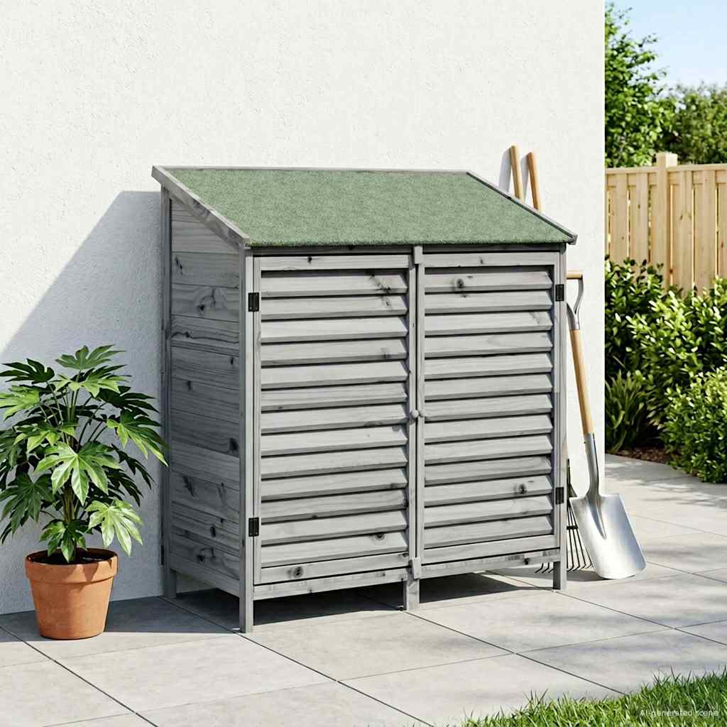 Tuinschuur Grijs 106 x 56 x 113,5 cm Massief Vurenhout image 1
