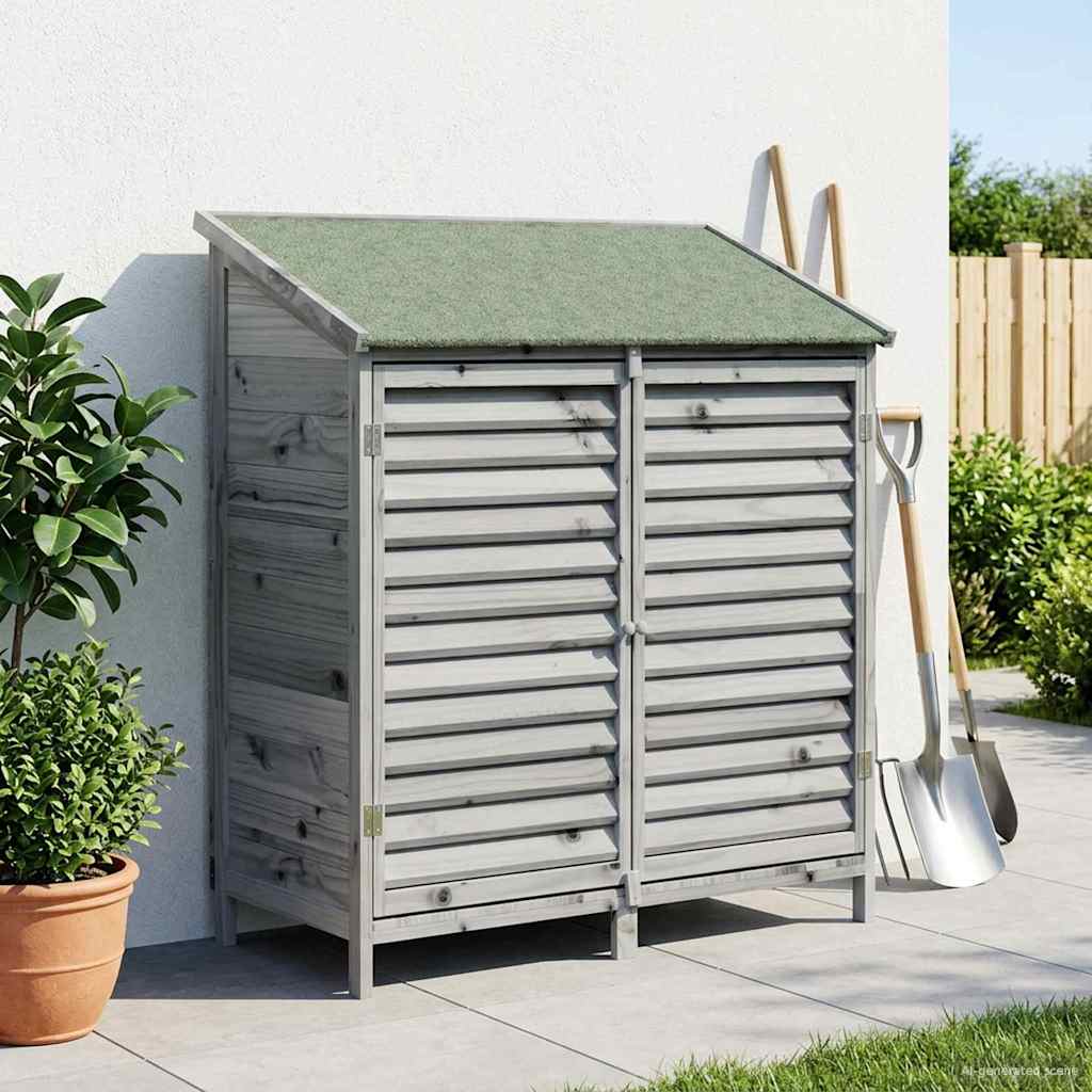 Tuinschuur Grijs 106 x 56 x 113,5 cm Massief Vurenhout image 3
