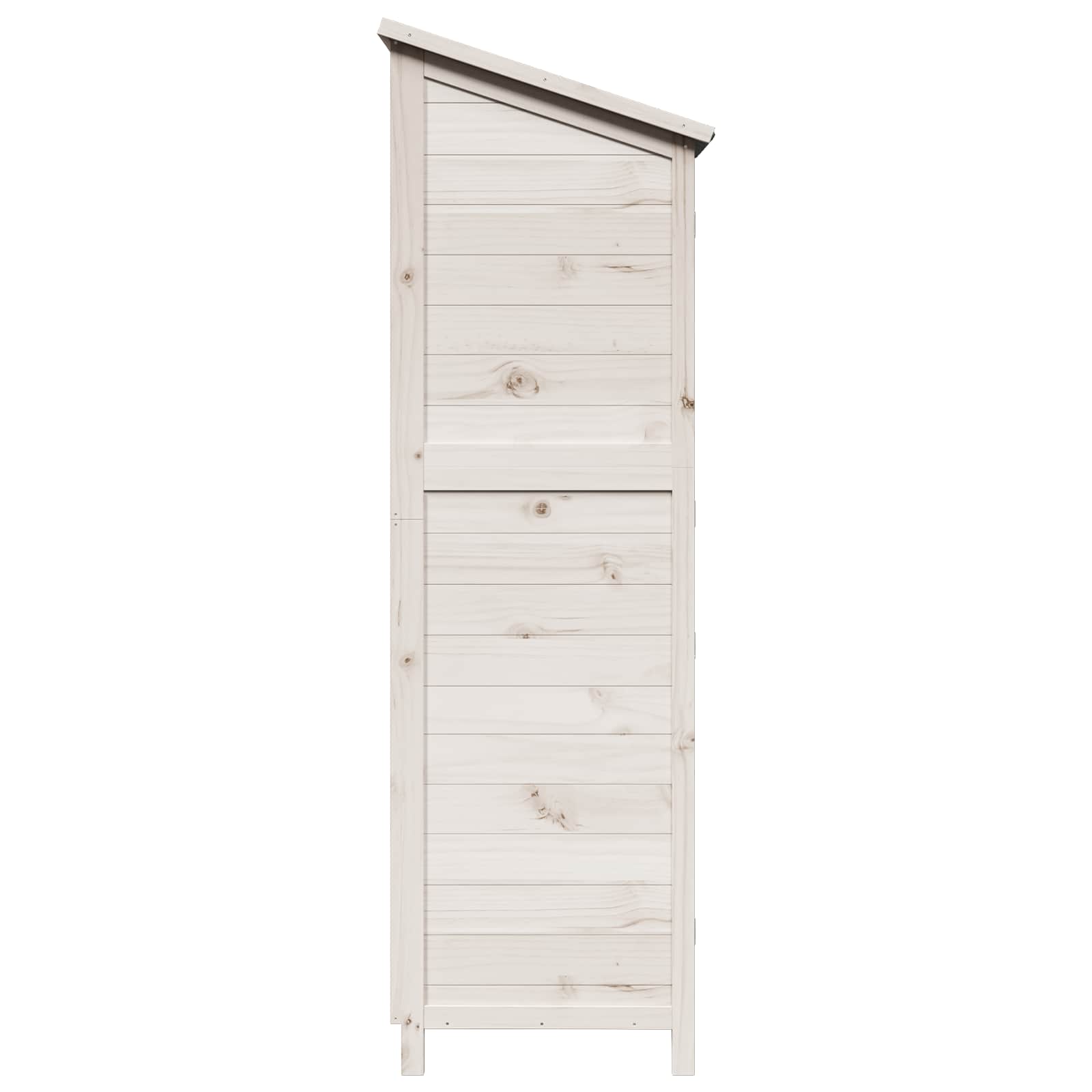 Tuinschuur Wit 59 x 56 x 176 cm Massief Vurenhout image 6