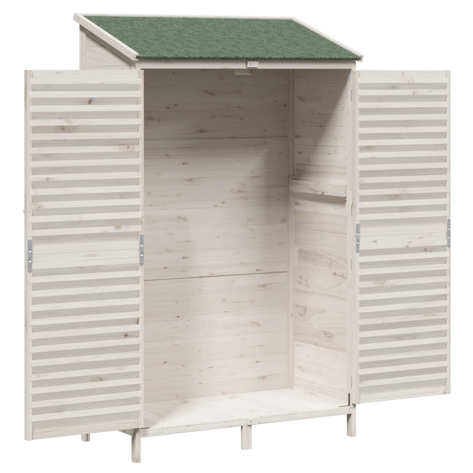 Tuinschuur Wit 106 x 56 x 176,5 cm Massief Vurenhout image 4