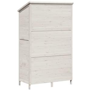 Zahradní shed Bílá 106 x 56 x 176,5 cm Masivní jedlové dřevo - obrázek 7