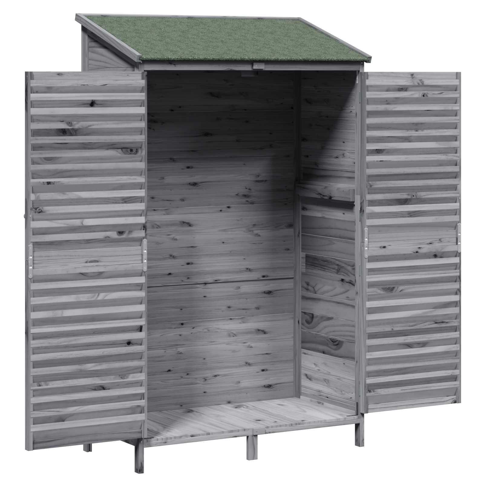 Tuinschuur Grijs 106 x 56 x 176,5 cm Massief Vurenhout image 4