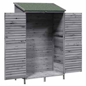 Zahradní shed Šedá 106 x 56 x 176,5 cm Masivní jedlové dřevo - obrázek 4