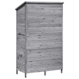Zahradní shed Šedá 106 x 56 x 176,5 cm Masivní jedlové dřevo - obrázek 7