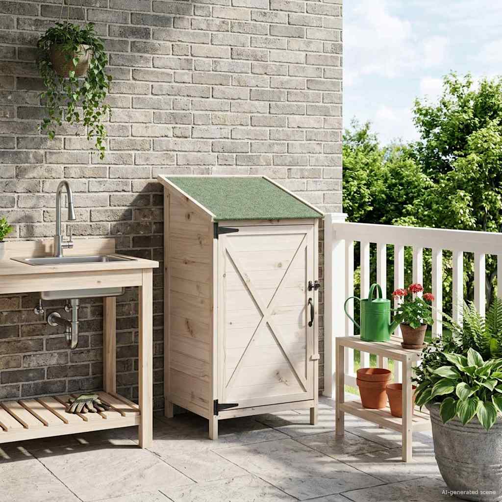 Tuinschuur Wit 59,5 x 56 x 113,5 cm Bewerkt hout image 3