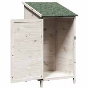 Zahradní shed Bílá 59,5 x 56 x 113,5 cm Masivní jedlové dřevo - obrázek 4