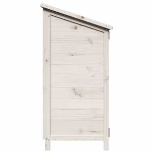 Zahradní shed Bílá 59,5 x 56 x 113,5 cm Masivní jedlové dřevo - obrázek 6