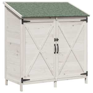 vidaXL Aiashed Valge 106 x 56 x 113,5 cm Tugev kuusepuit