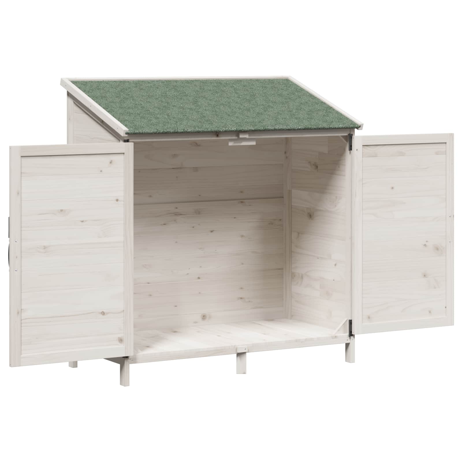 Tuinschuur Wit 106 x 56 x 113,5 cm Bewerkt hout image 4