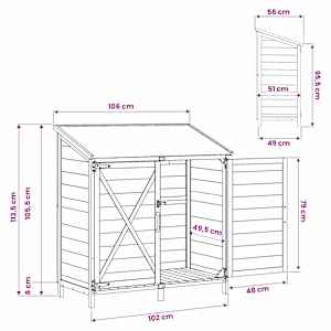 Zahradní shed Bílá 106 x 56 x 113,5 cm Kompozitní dřevo - obrázek 11