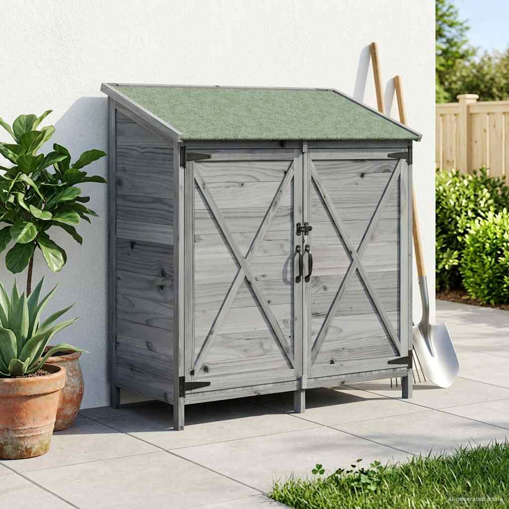 Tuinschuur Grijs 106 x 56 x 113,5 cm Bewerkt hout image 3