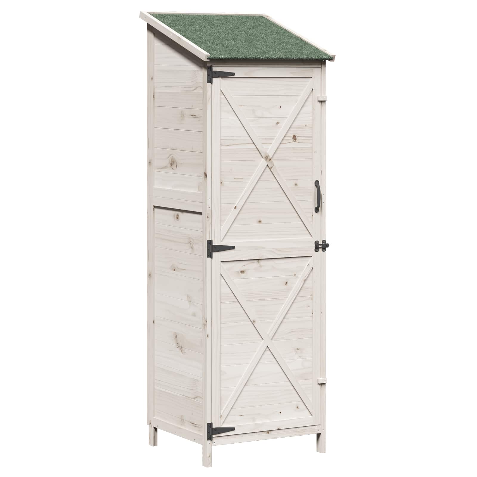 Tuinschuur Wit 59,5 x 56 x 176,5 cm Bewerkt hout image 2