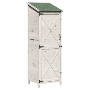 vidaXL Aiashed Valge 59,5 x 56 x 176,5 cm Tugev kuusepuit