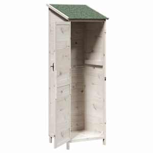 Zahradní shed Bílá 59,5 x 56 x 176,5 cm Masivní jedlové dřevo - obrázek 4