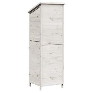 Zahradní shed Bílá 59,5 x 56 x 176,5 cm Masivní jedlové dřevo - obrázek 7