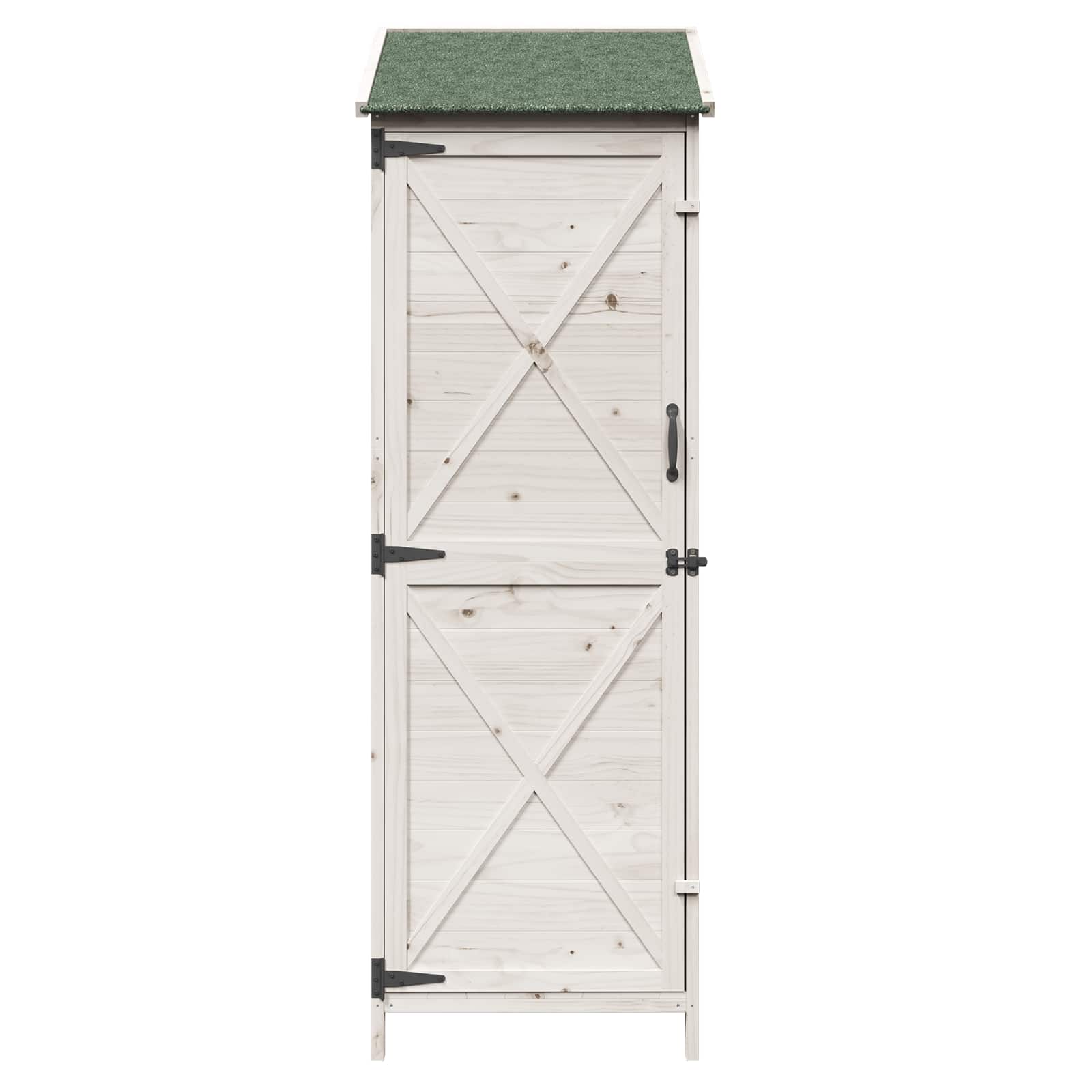 Tuinschuur Wit 59,5 x 56 x 176,5 cm Bewerkt hout image 5