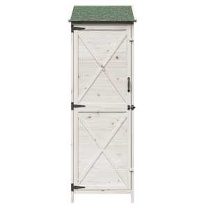Zahradní shed Bílá 59,5 x 56 x 176,5 cm Masivní jedlové dřevo - obrázek 5