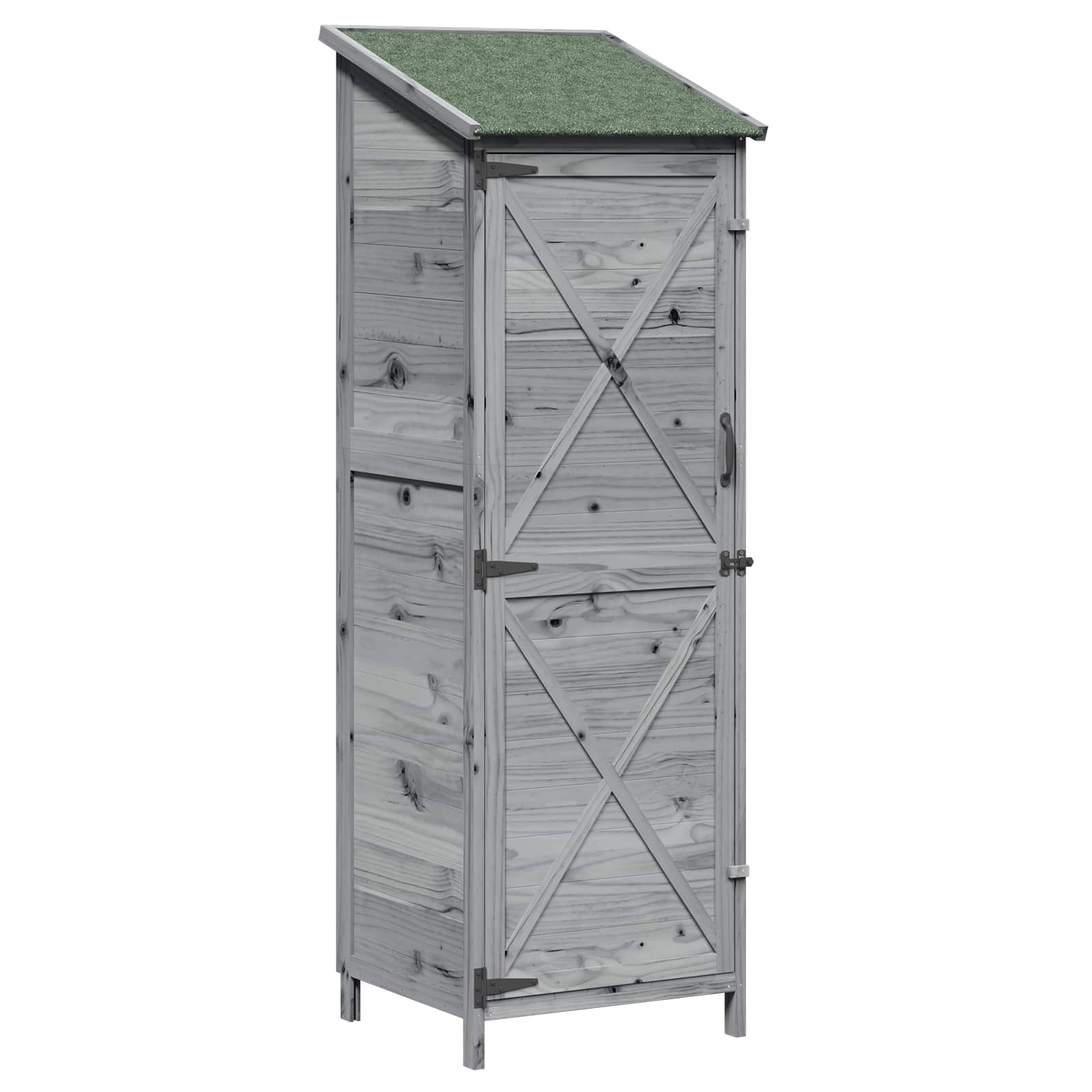 Tuinschuur Grijs 59,5 x 56 x 176,5 cm Bewerkt hout image 2