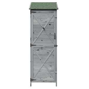 Zahradní shed Šedá 59,5 x 56 x 176,5 cm Masivní jedlové dřevo - obrázek 5