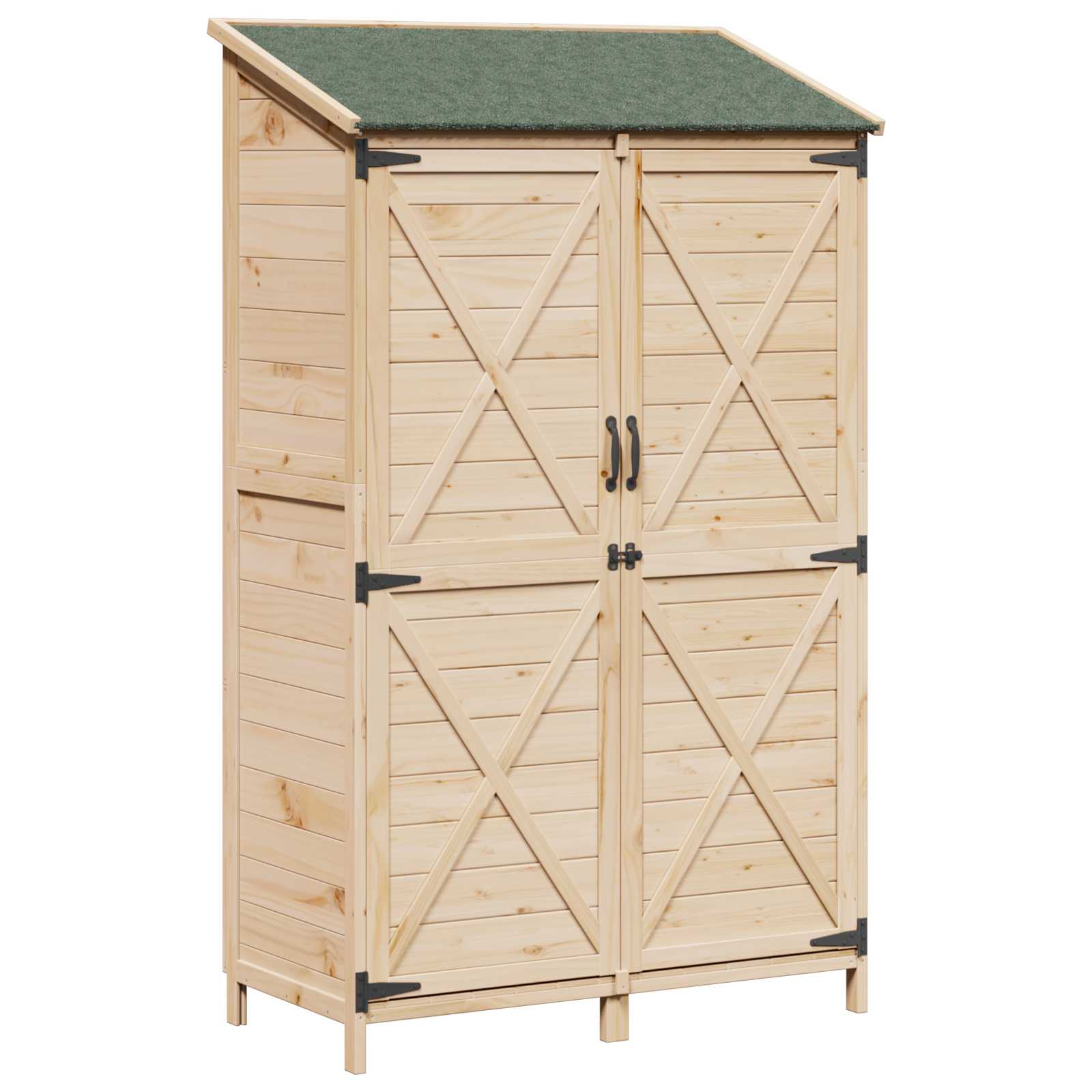 Tuinschuur Naturel 106 x 56 x 176,5 cm Bewerkt hout image 2