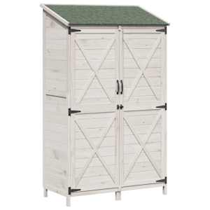 vidaXL Aiashed Valge 106 x 56 x 176,5 cm Tugev kuusepuit