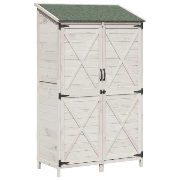 vidaXL Aiashed Valge 106 x 56 x 176,5 cm Tugev kuusepuit