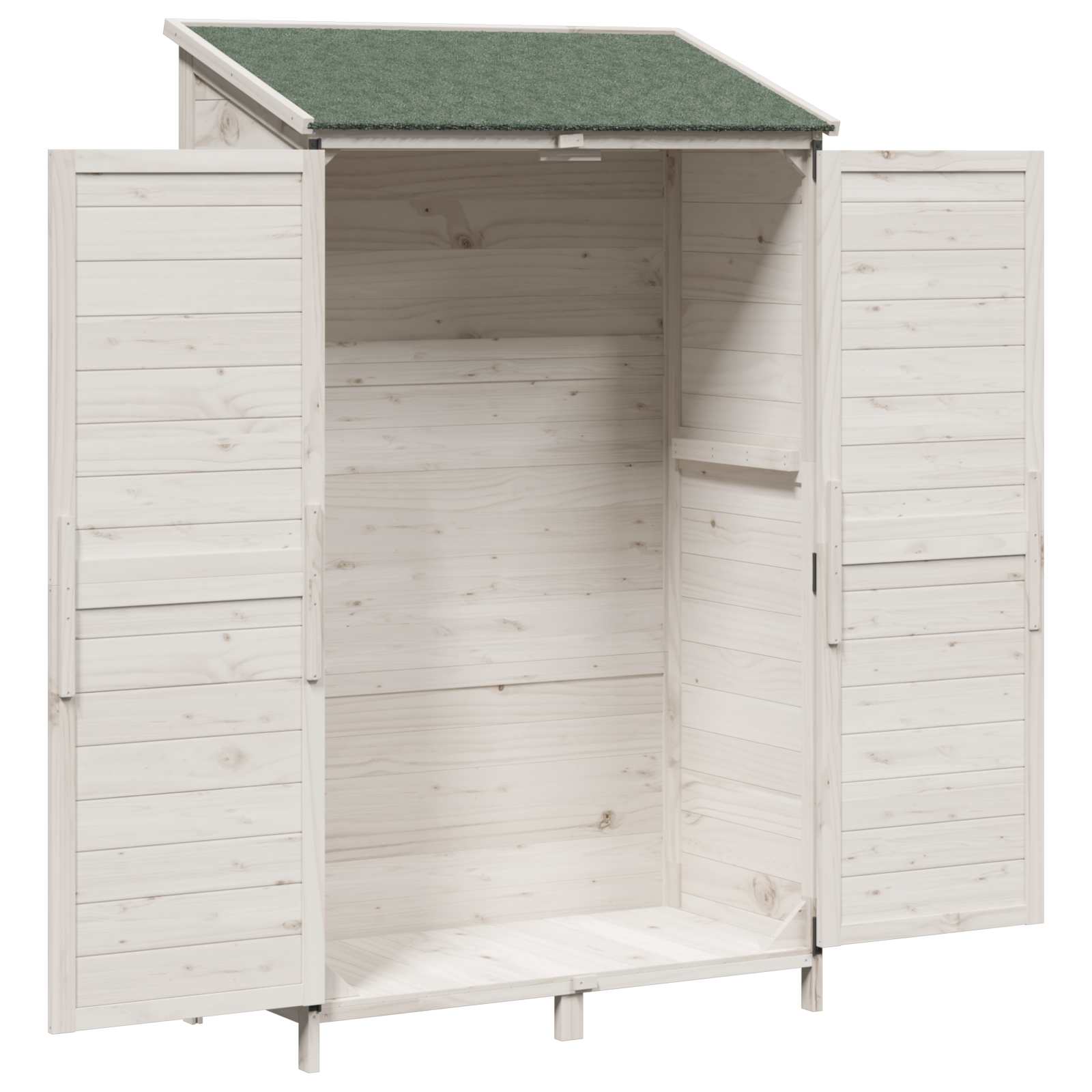 Tuinschuur Wit 106 x 56 x 176,5 cm Bewerkt hout image 4