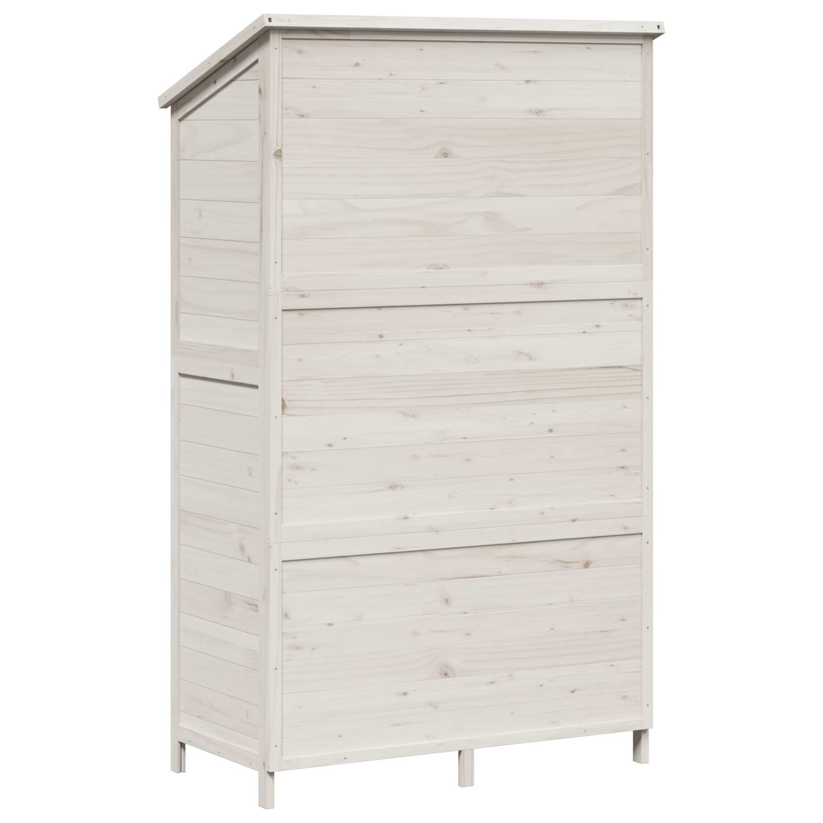 Tuinschuur Wit 106 x 56 x 176,5 cm Bewerkt hout image 7