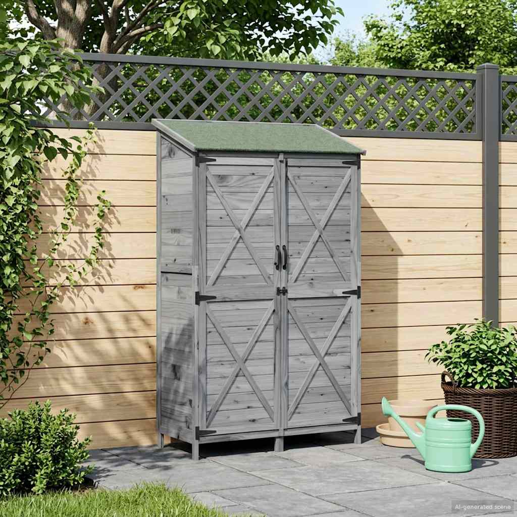 Tuinschuur Grijs 106 x 56 x 176,5 cm Bewerkt hout image 1