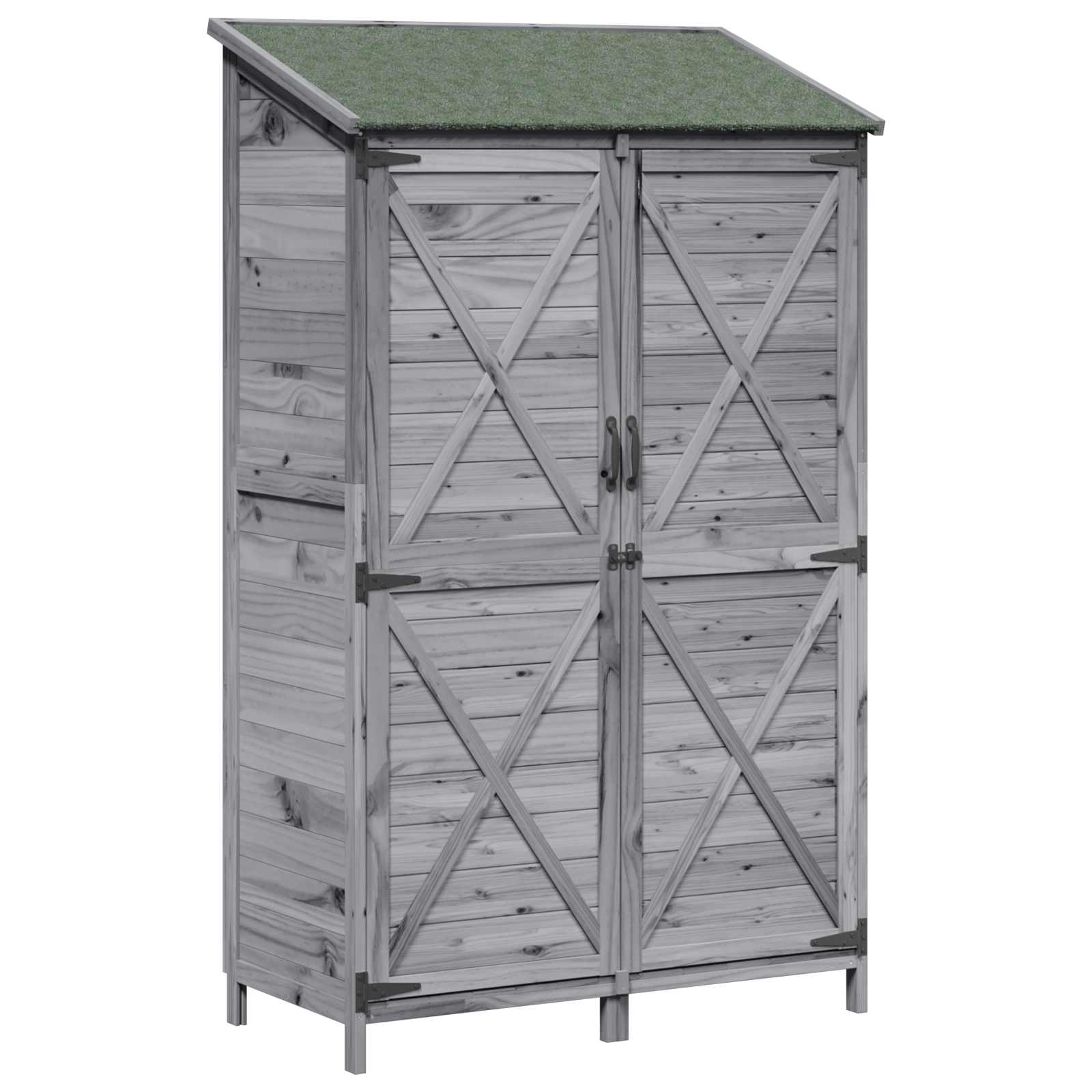 Tuinschuur Grijs 106 x 56 x 176,5 cm Bewerkt hout image 2