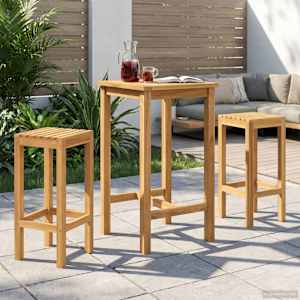 zunanji barski set 3 pcs Neobdelano Trden tikov les