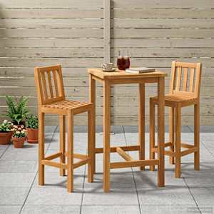 zunanji barski set 3 pcs Neobdelano Trden tikov les