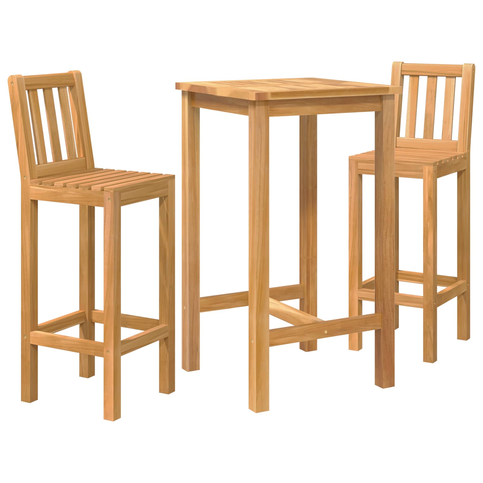 Buitenbarset 3 pcs Onbehandeld Massief Teakhout image 2