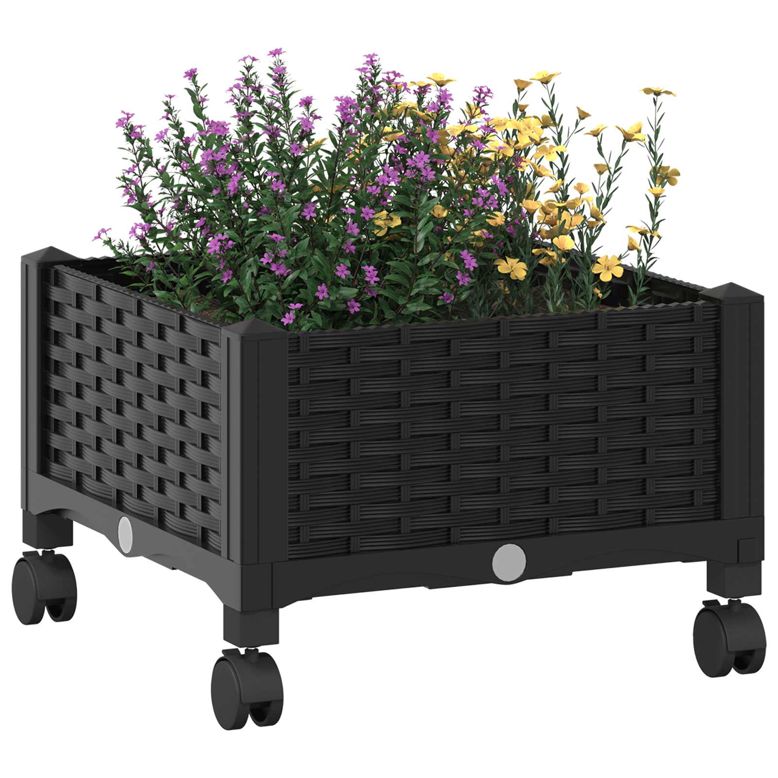 Tuinschaal met wielen Zwart 40 x 40 x 29 cm PP image 3