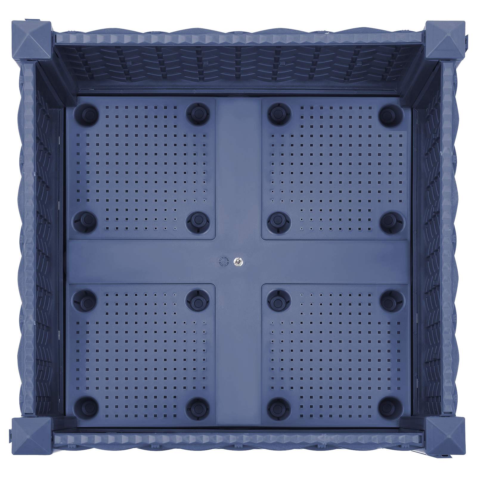 Vrtni cvetlični lonček s kolesi Modro sivo 40 x 40 x 33 cm PP - slika 5