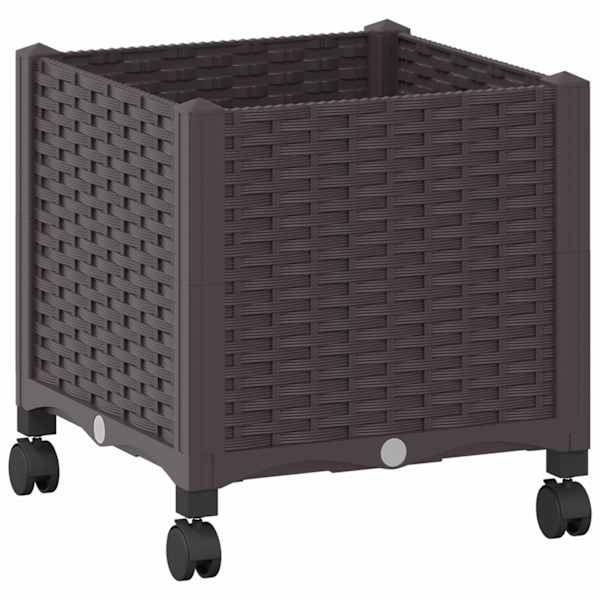 vidaXL Aiakast v&auml;hemalt ratastega Pruun 40 x 40 x 44 cm PP