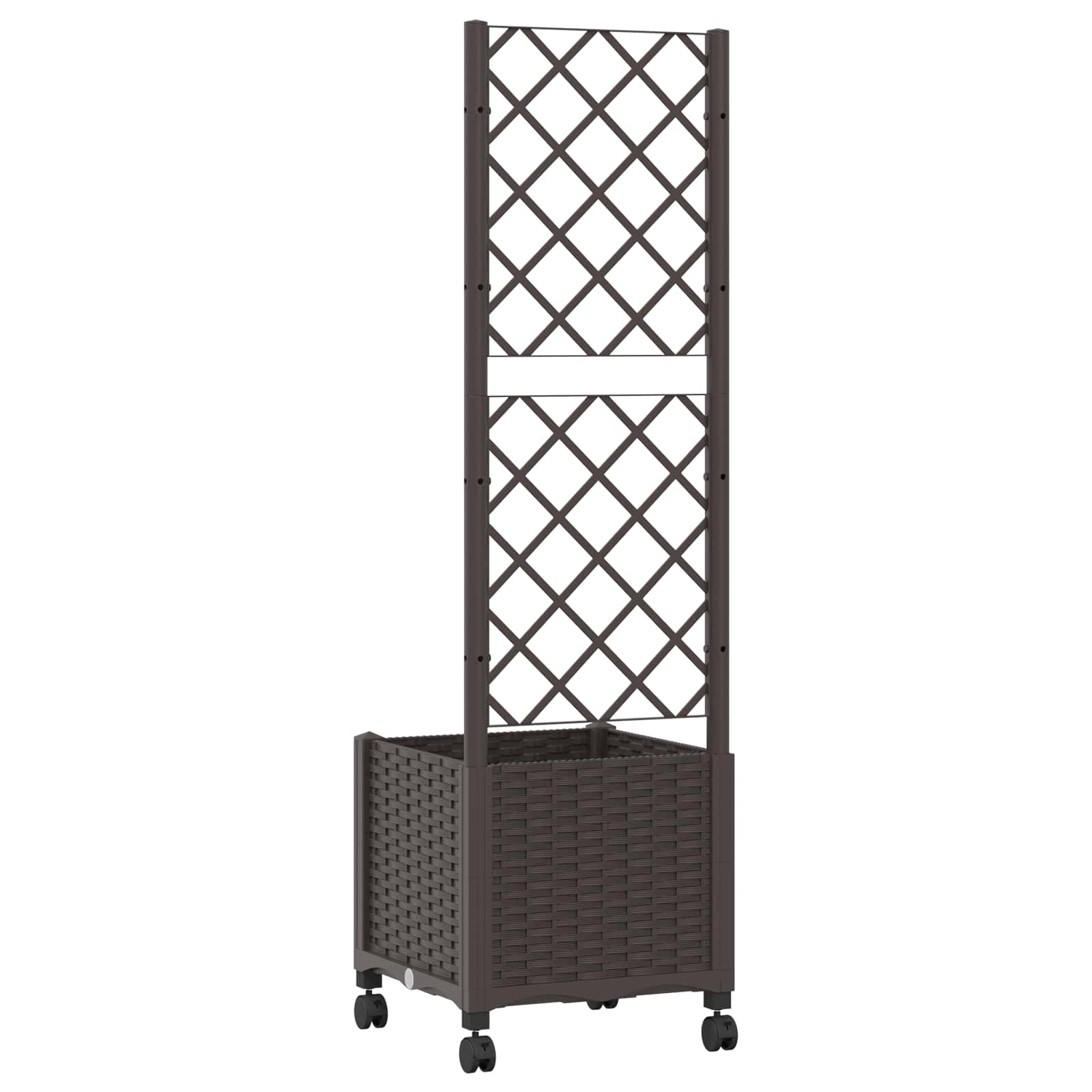 Vrtni sadilnik s srežnikom in kolesi Rjava 40 x 40 x 146 cm PP - slika 5