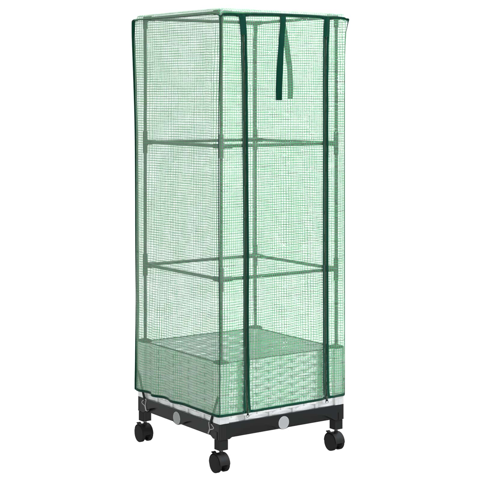 Tuinplantenbak met Kasbedekking en Wielen Wit 40 x 40 x 129 cm image 2