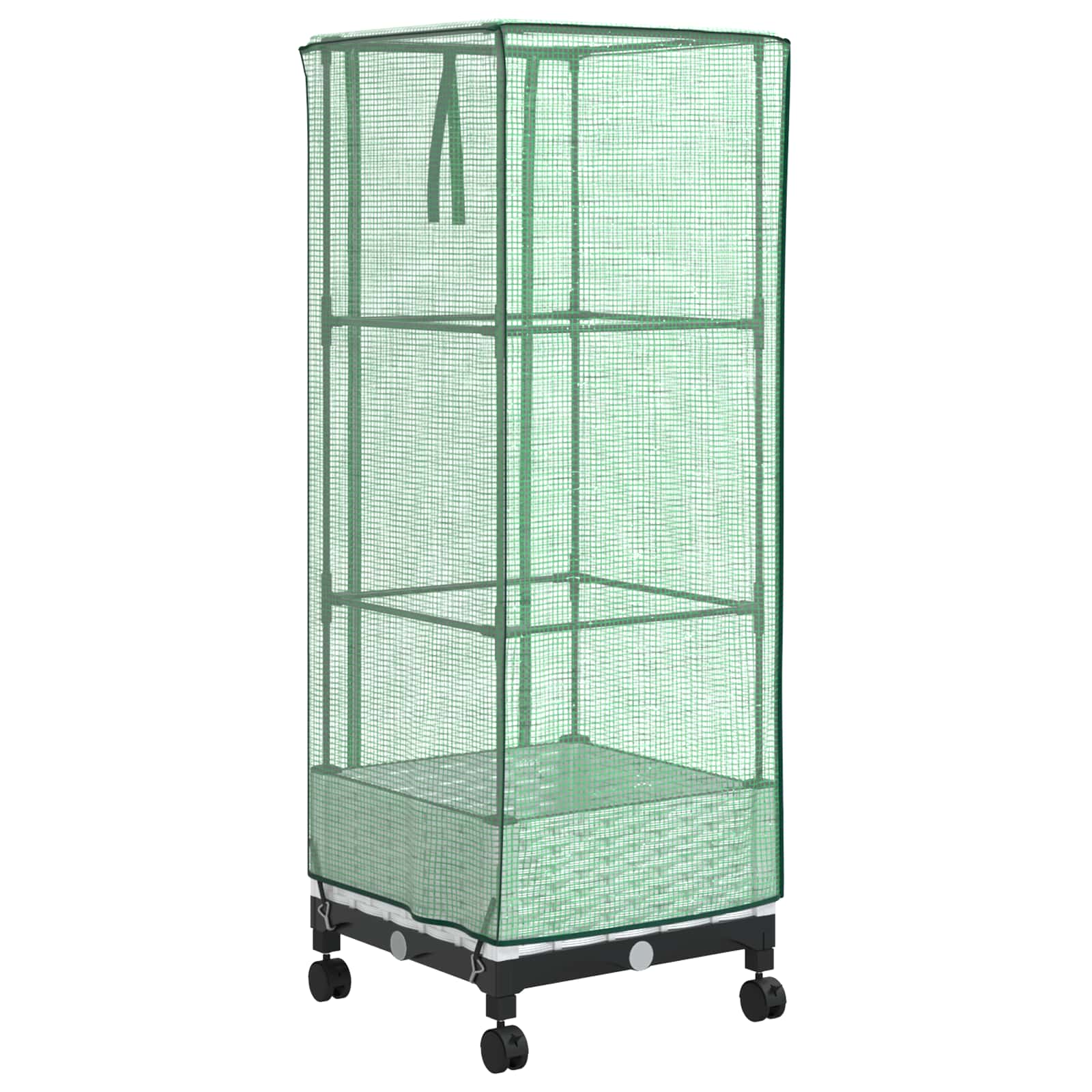 Tuinplantenbak met Kasbedekking en Wielen Wit 40 x 40 x 129 cm image 4