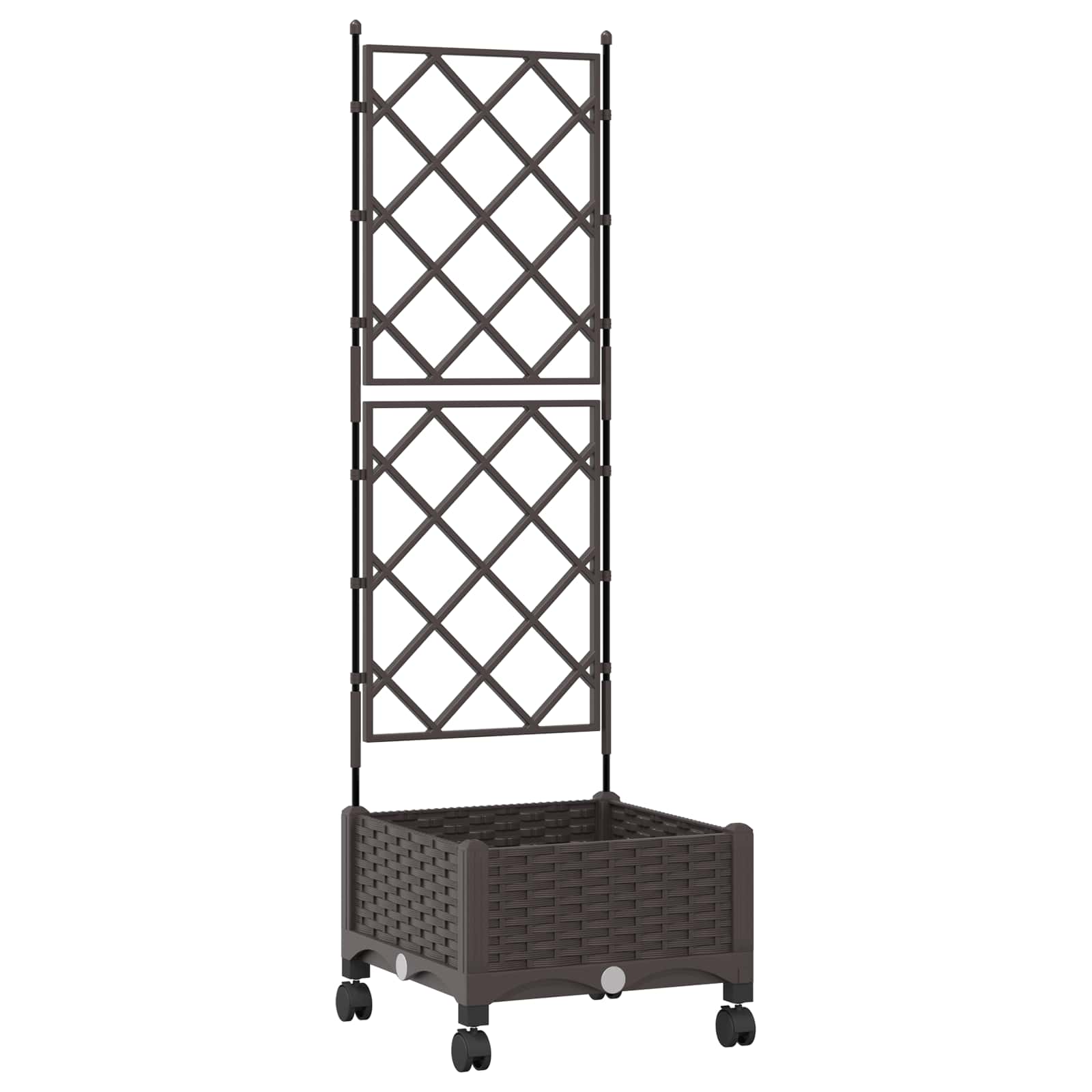 Tuinplantbak met schutting en wielen Bruin 40 x 40 x 131,5 cm image 2