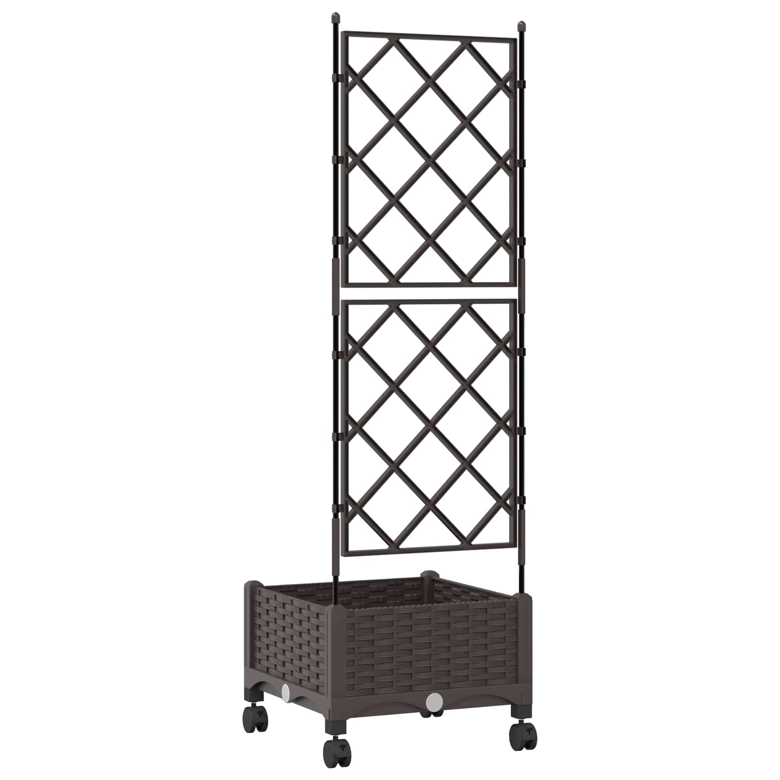 Tuinplantbak met schutting en wielen Bruin 40 x 40 x 131,5 cm image 4