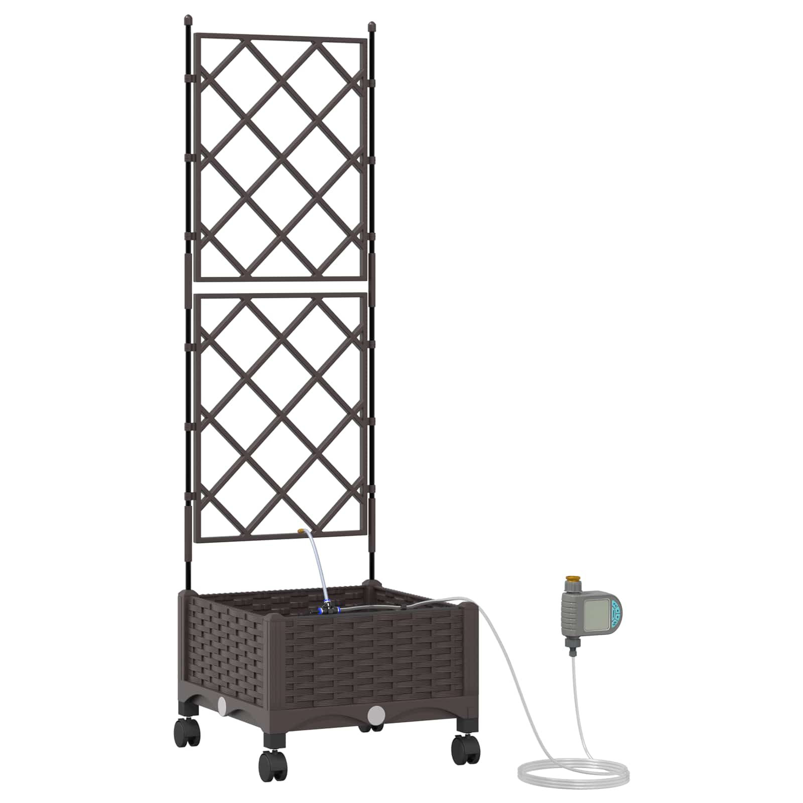 Tuin Pot met Irrigatie en Wielen Bruin 40 x 40 x 132 cm PP image 2