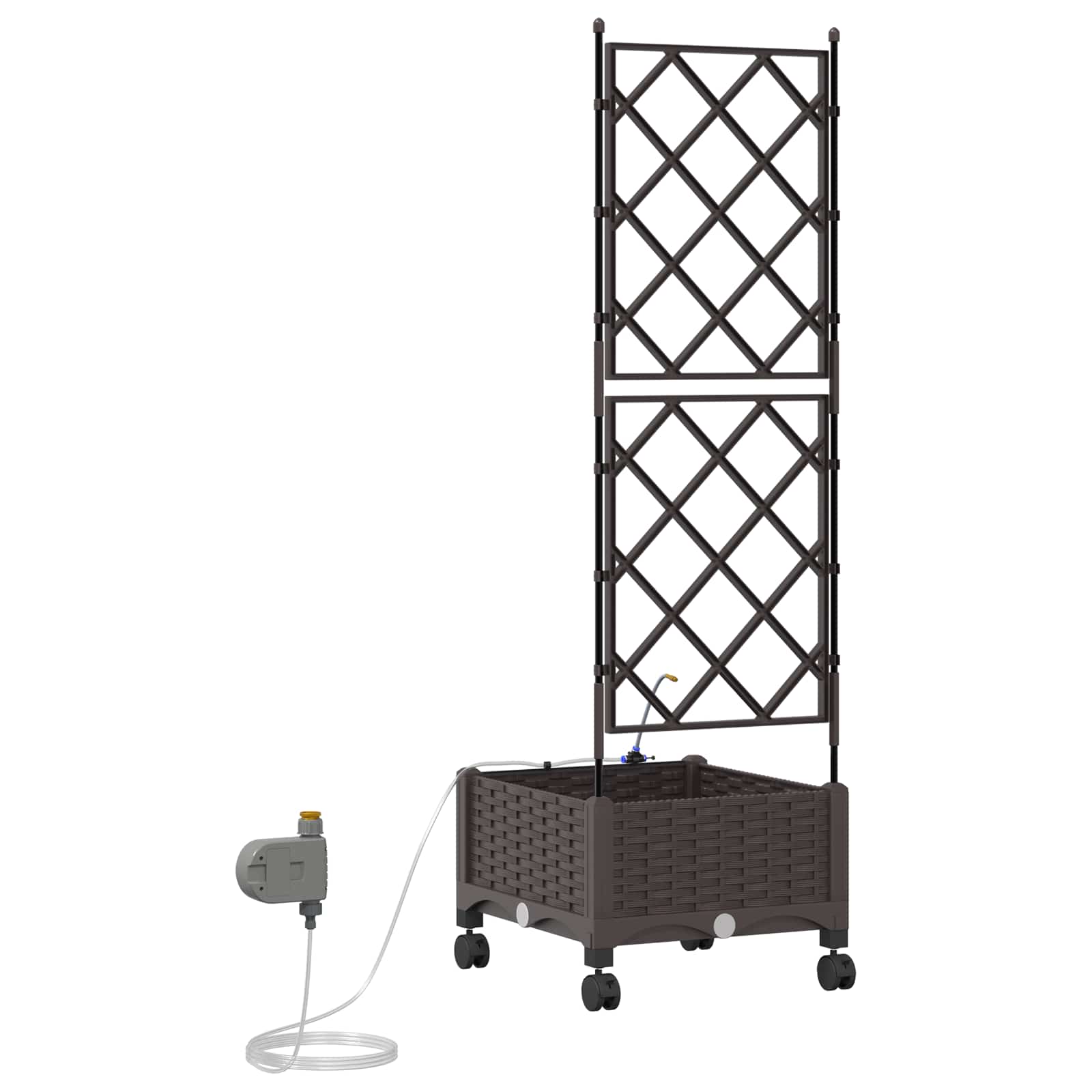 Tuin Pot met Irrigatie en Wielen Bruin 40 x 40 x 132 cm PP image 4